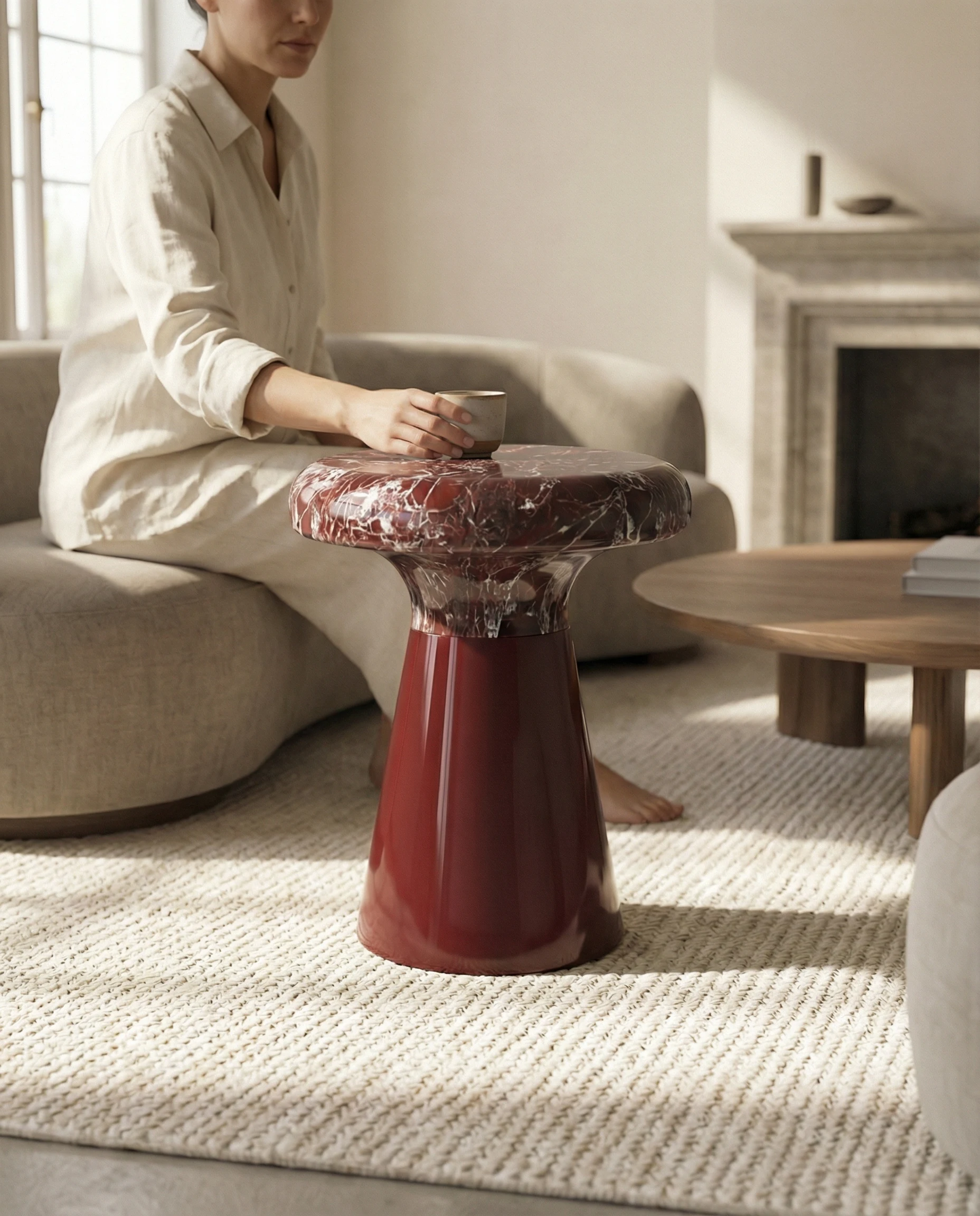 Terra coffee table in architectural interior — stone in context
